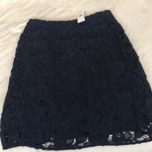 Lacy blue pencil skirt